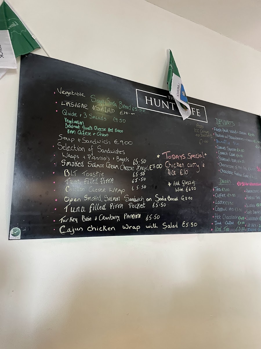 The Hunt Café menu board
