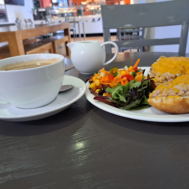 Tuna Melt Sandwich and Salad