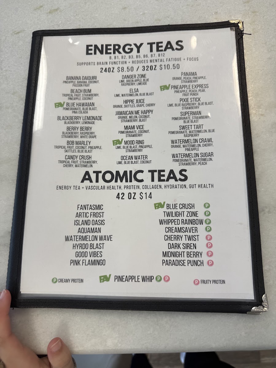 Three Rivers Nutrition menu board