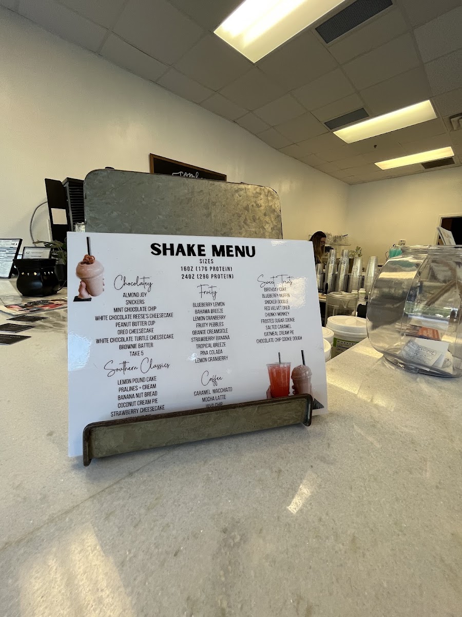 Three Rivers Nutrition menu board