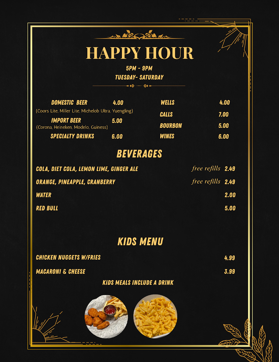 Zen Tavern menu board