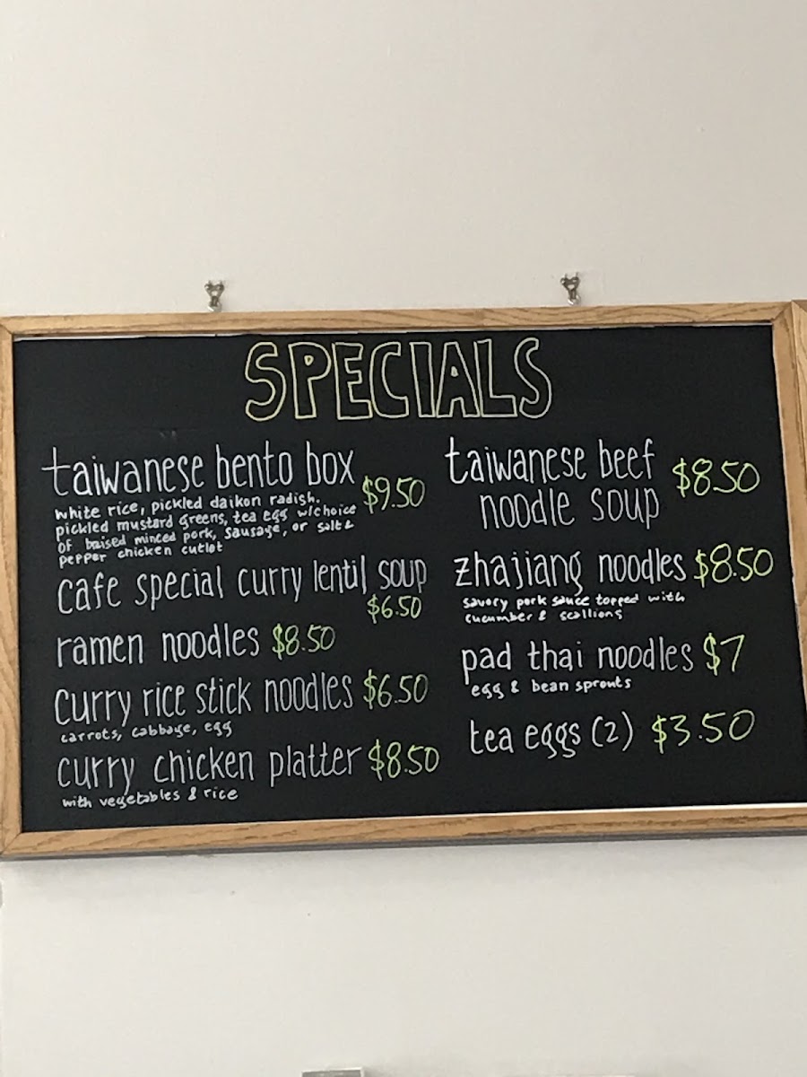 Concord Avenue Cafe menu board