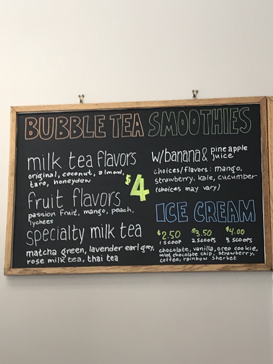 Concord Avenue Cafe menu board