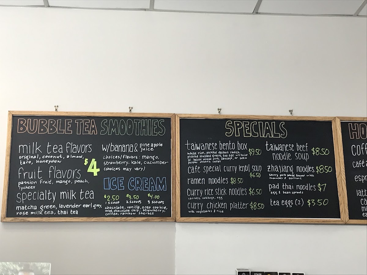Concord Avenue Cafe menu board