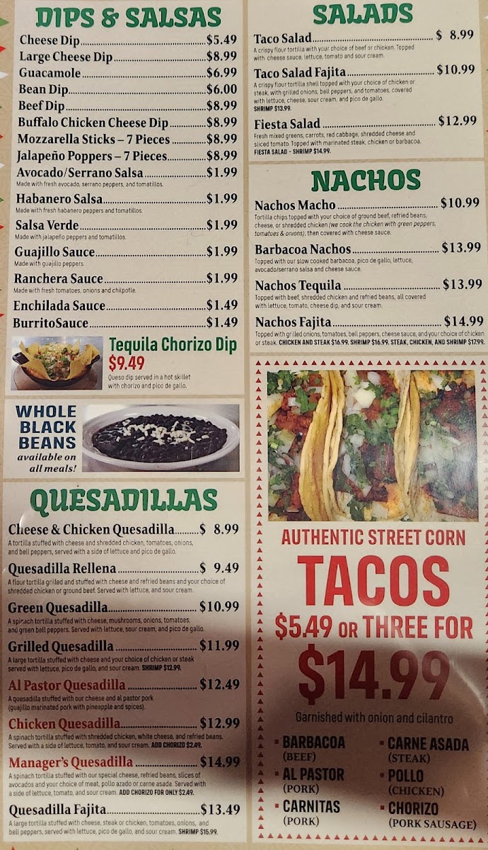Tequila menu board