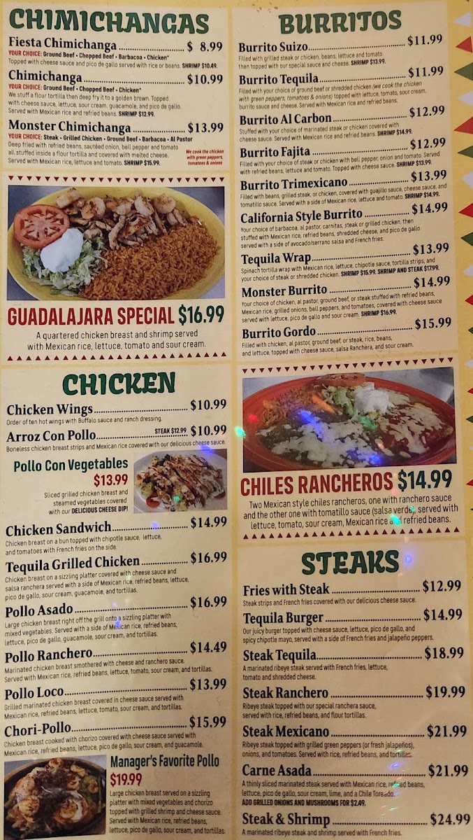Tequila menu board
