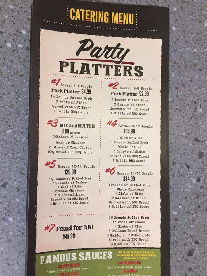 Willie Jewell's Old School Bar-B-Q menu board