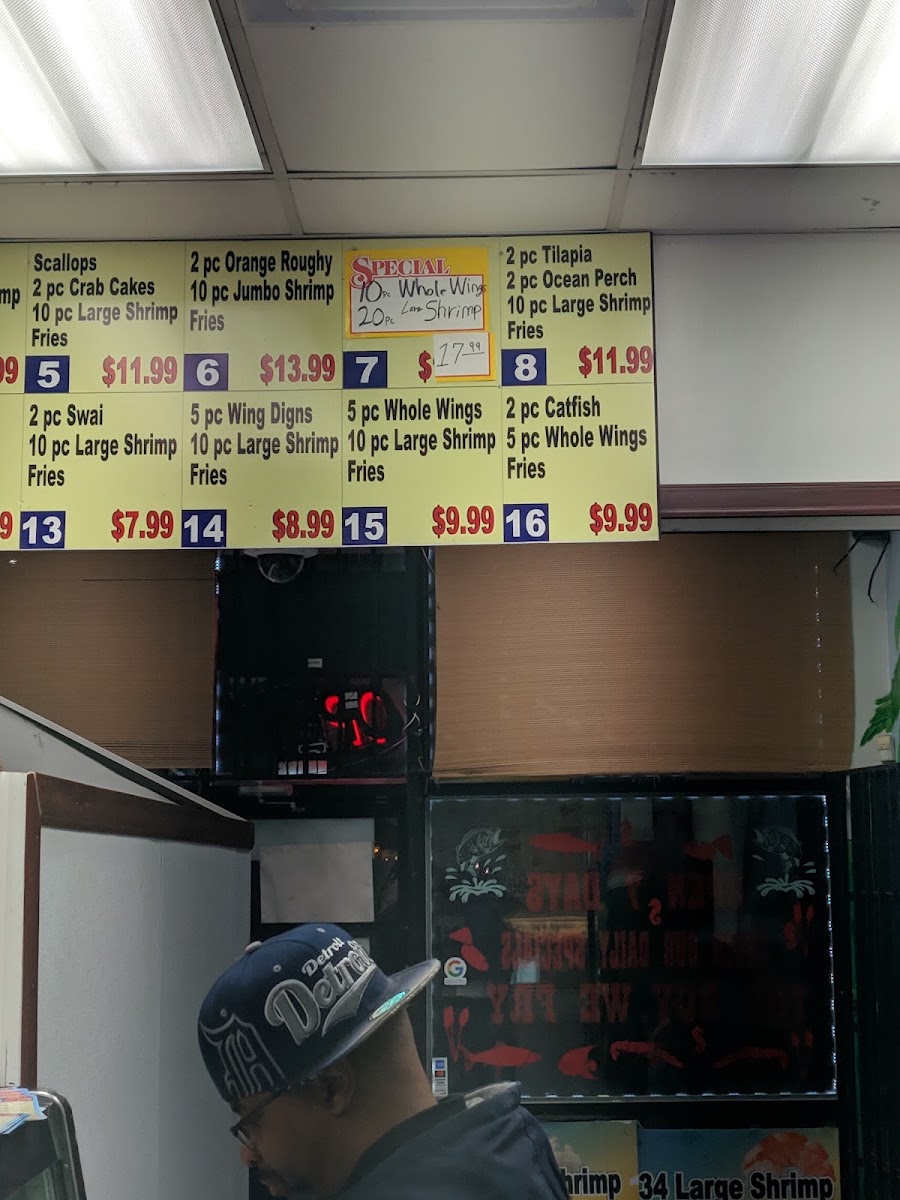 Daily Catch Fish Market menu board