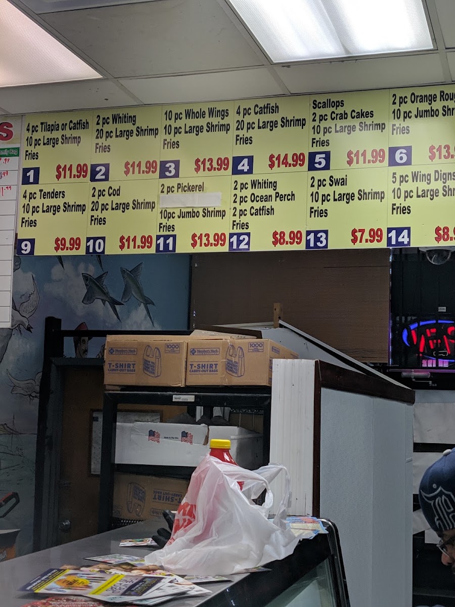 Daily Catch Fish Market menu board