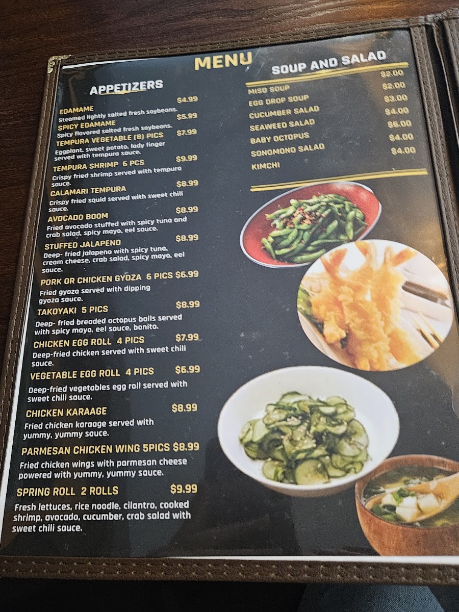 Kingyo Sushi & Ramen House menu board