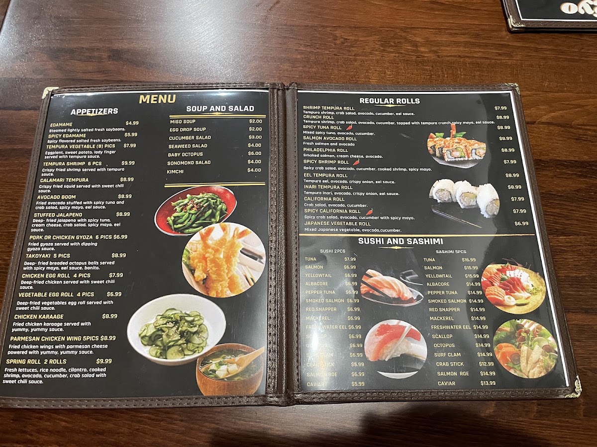 Kingyo Sushi & Ramen House menu board