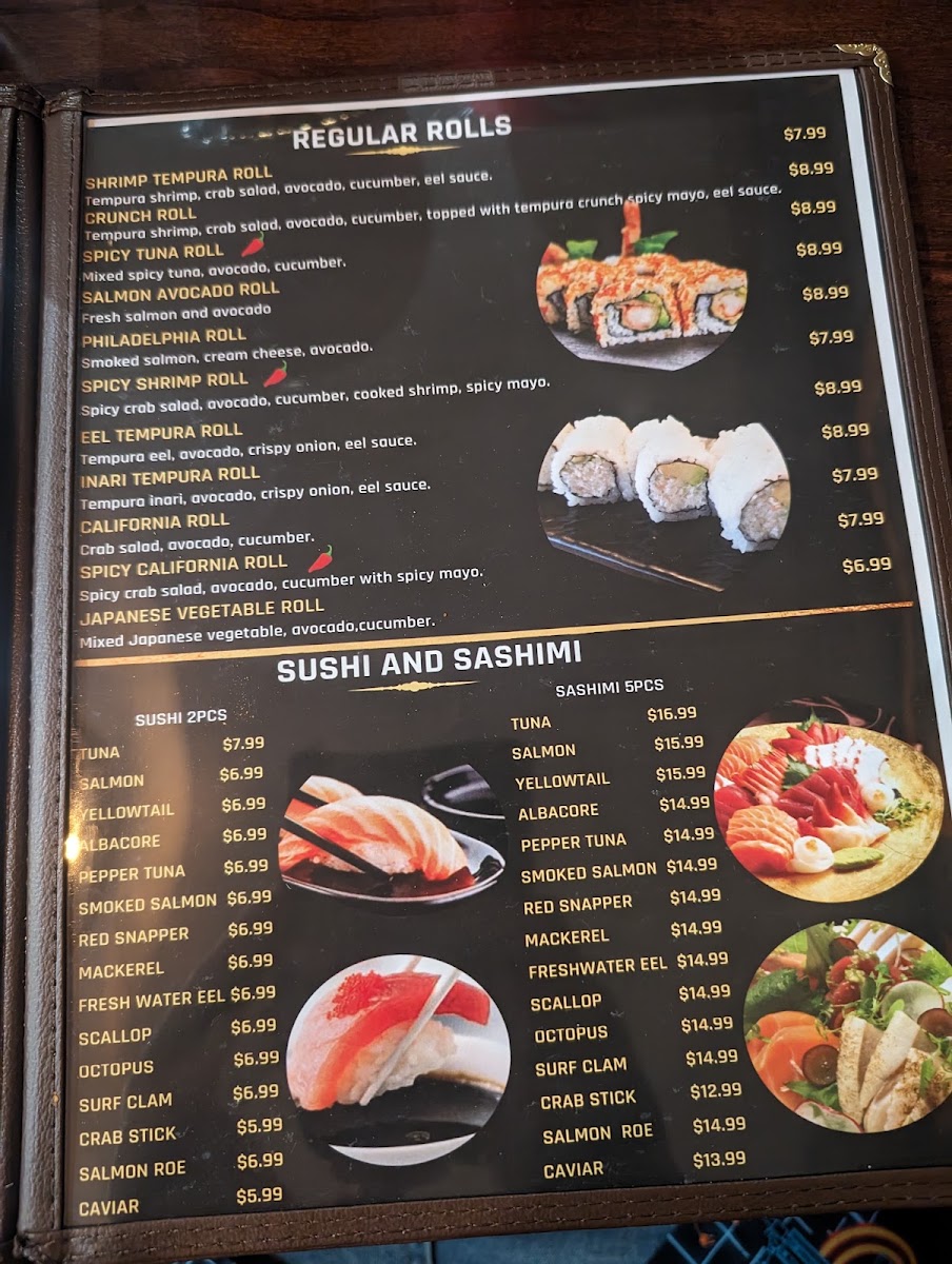 Kingyo Sushi & Ramen House menu board