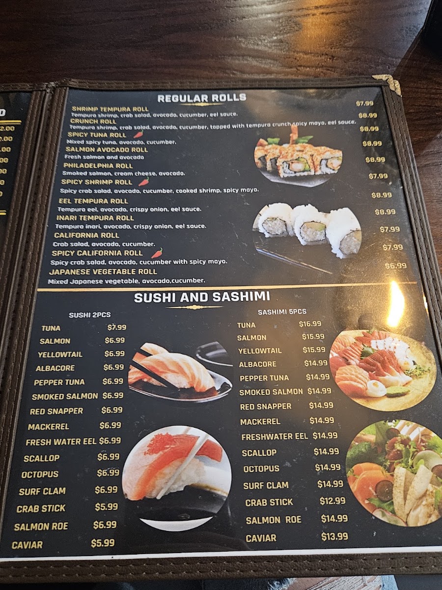 Kingyo Sushi & Ramen House menu board