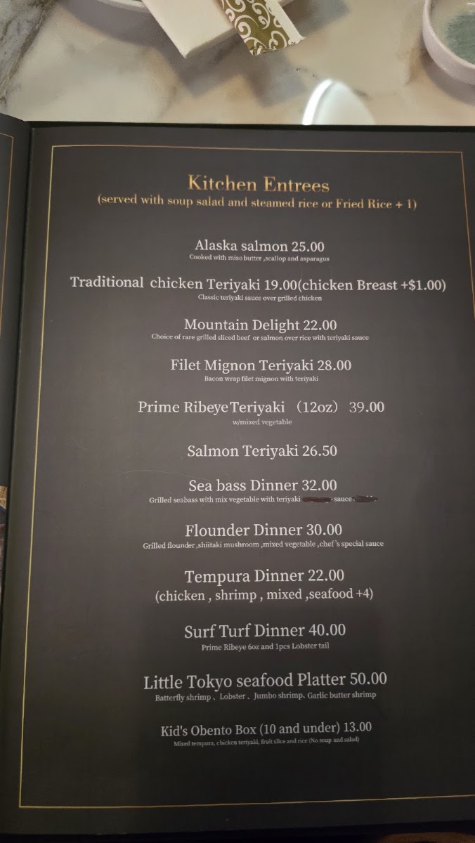 Little Tokyo Madison (omakase) menu board