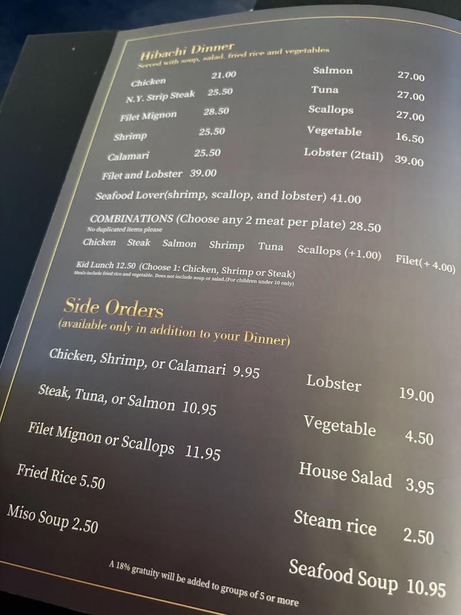 Little Tokyo Madison (omakase) menu board