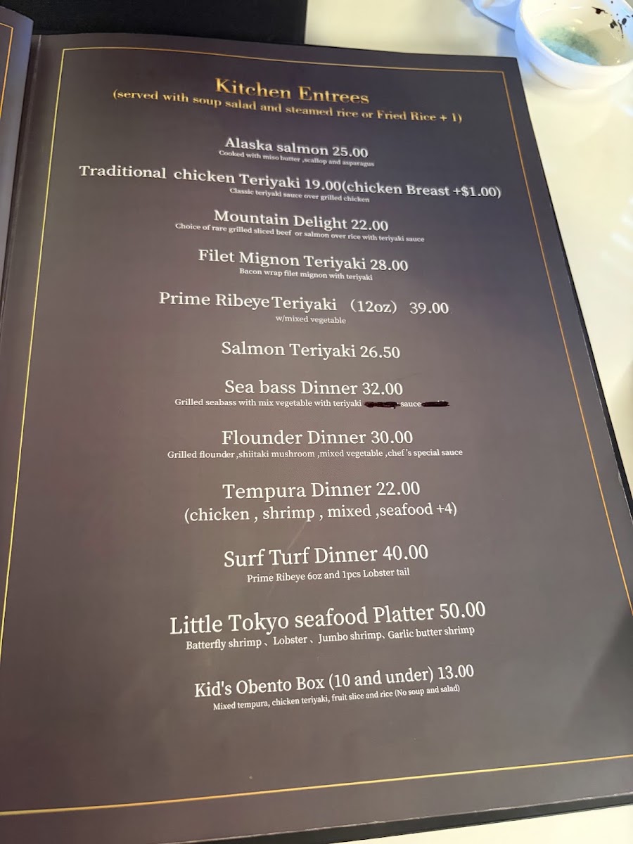 Little Tokyo Madison (omakase) menu board
