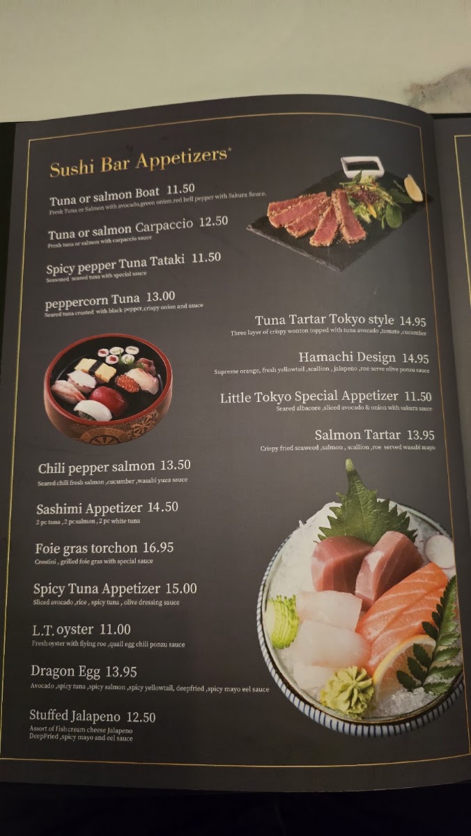 Little Tokyo Madison (omakase) menu board