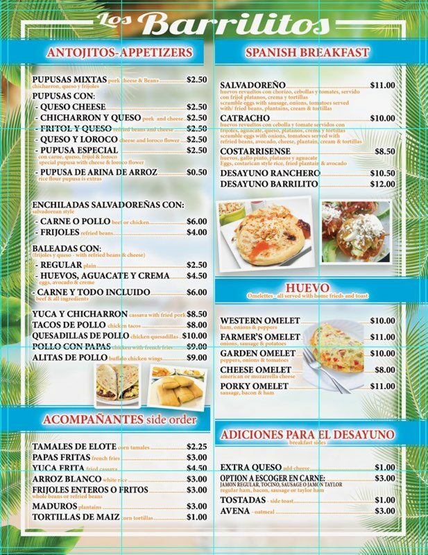 Los Barrilitos menu board