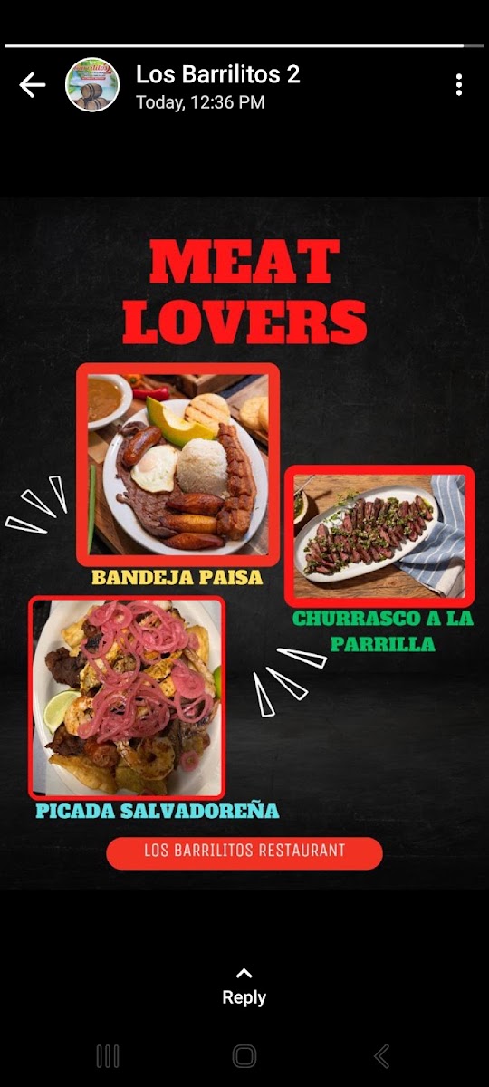 Los Barrilitos menu board