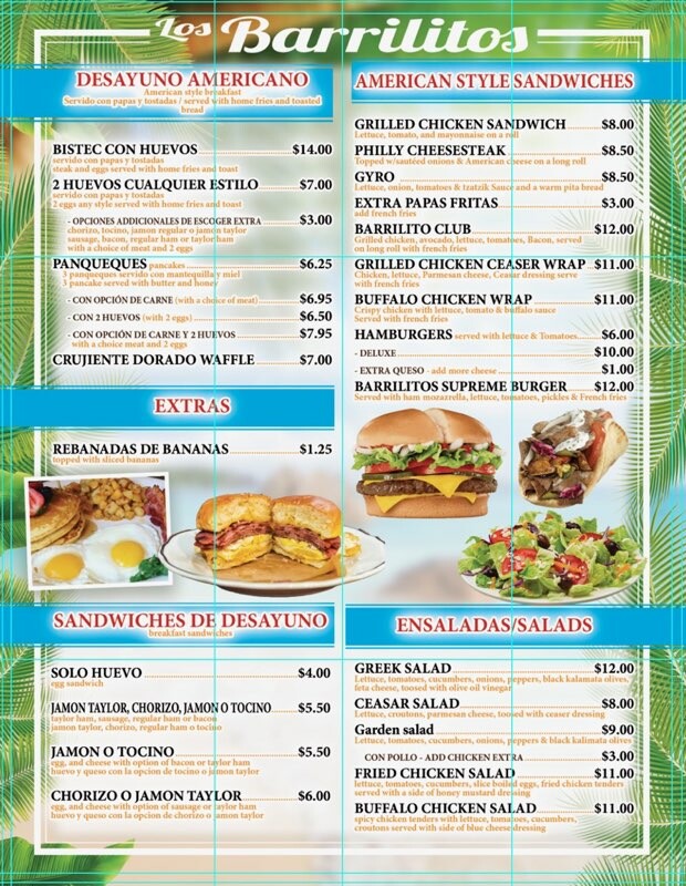 Los Barrilitos menu board