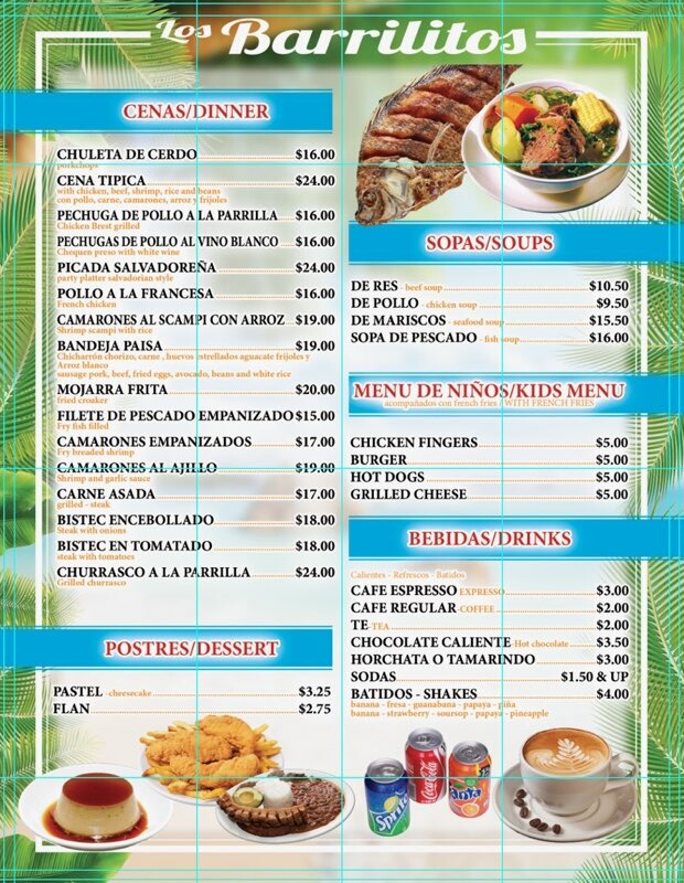Los Barrilitos menu board
