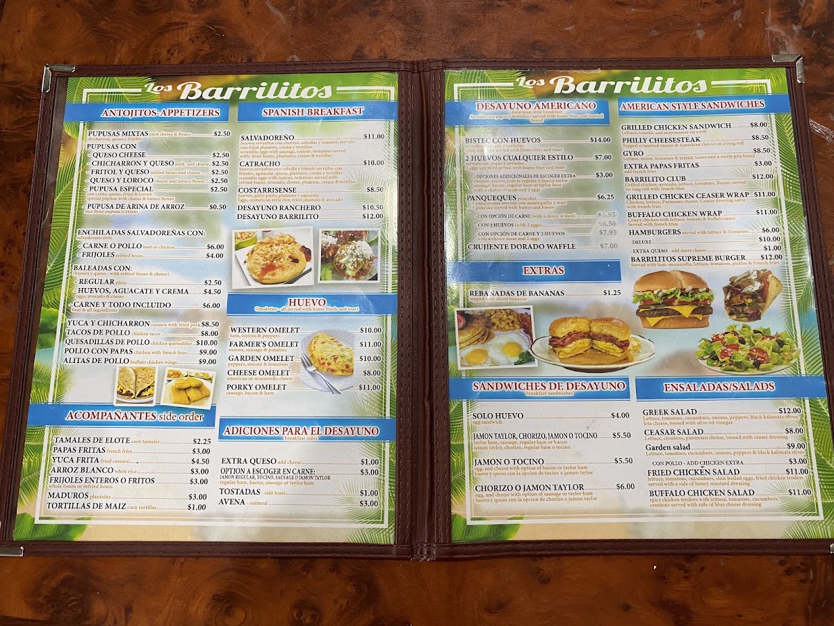 Los Barrilitos menu board
