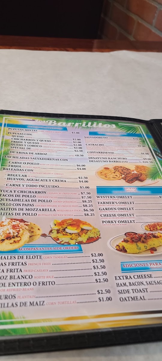 Los Barrilitos menu board