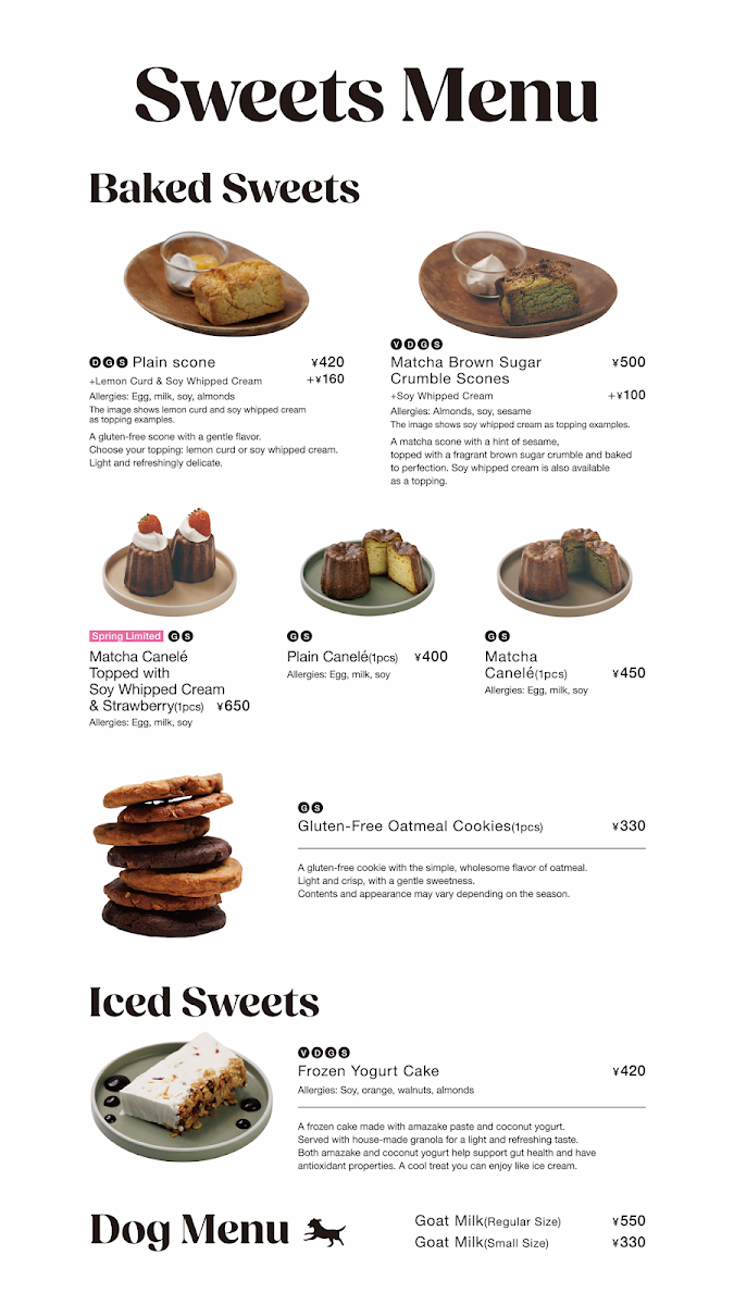 TREE by NAKED Meiji Park menu board