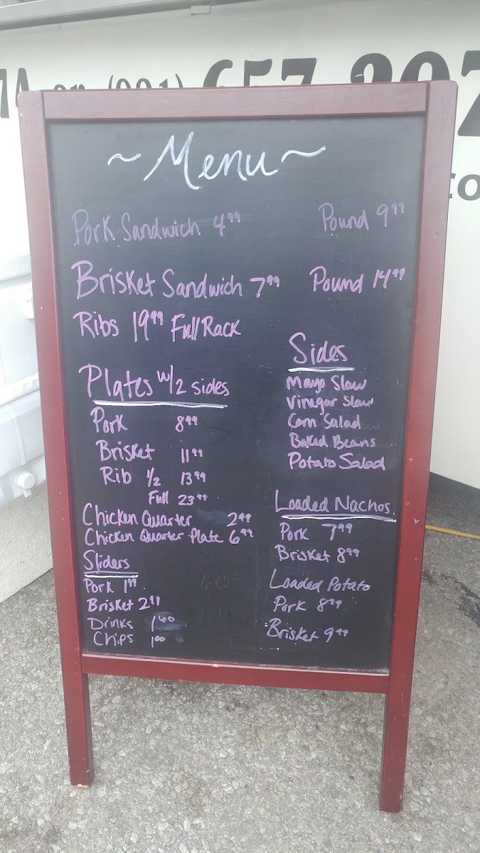 Templeton Barbecue menu board
