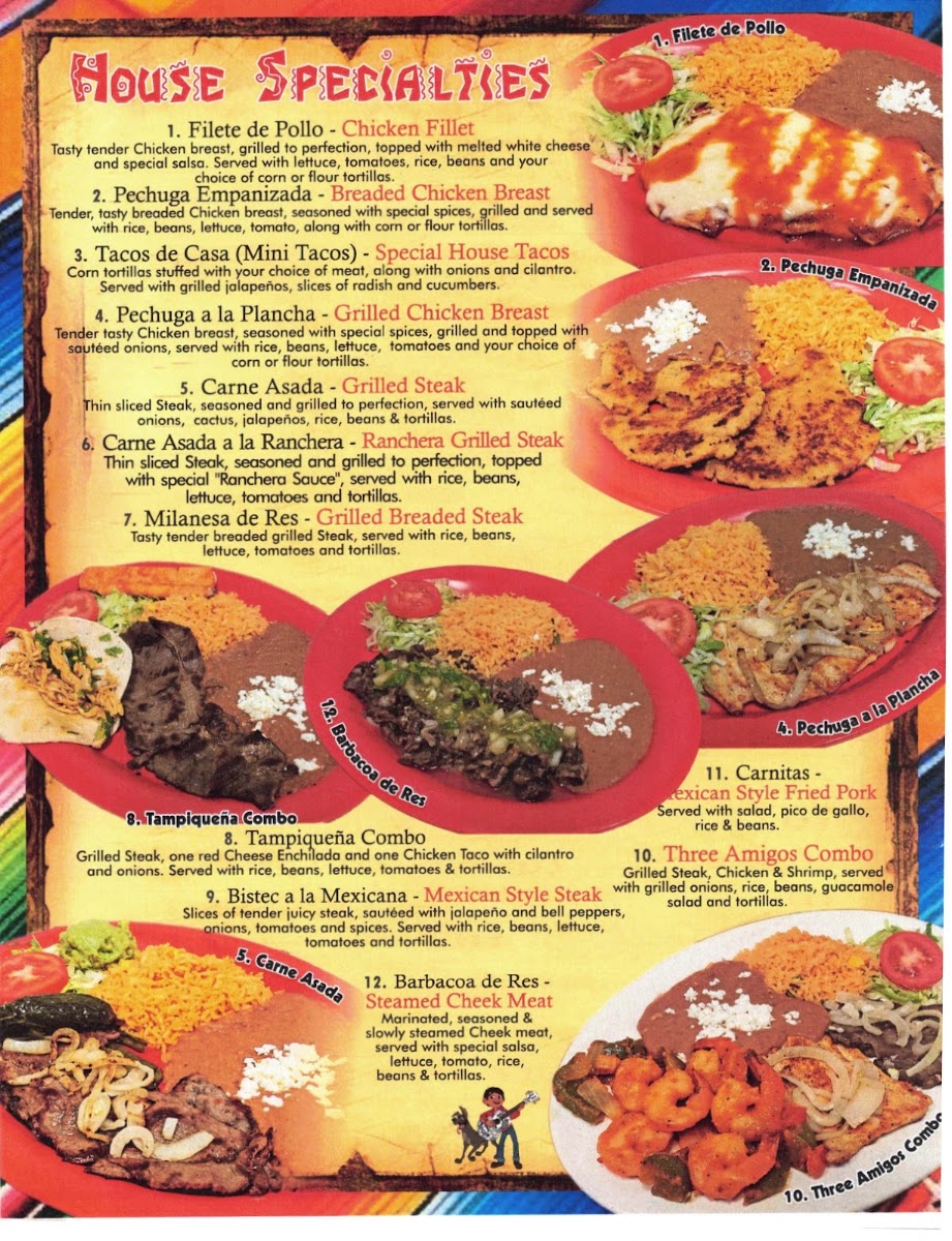 Michoacan Mexican Restaurant menu board