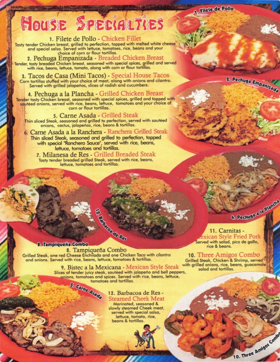 Michoacan Mexican Restaurant menu board
