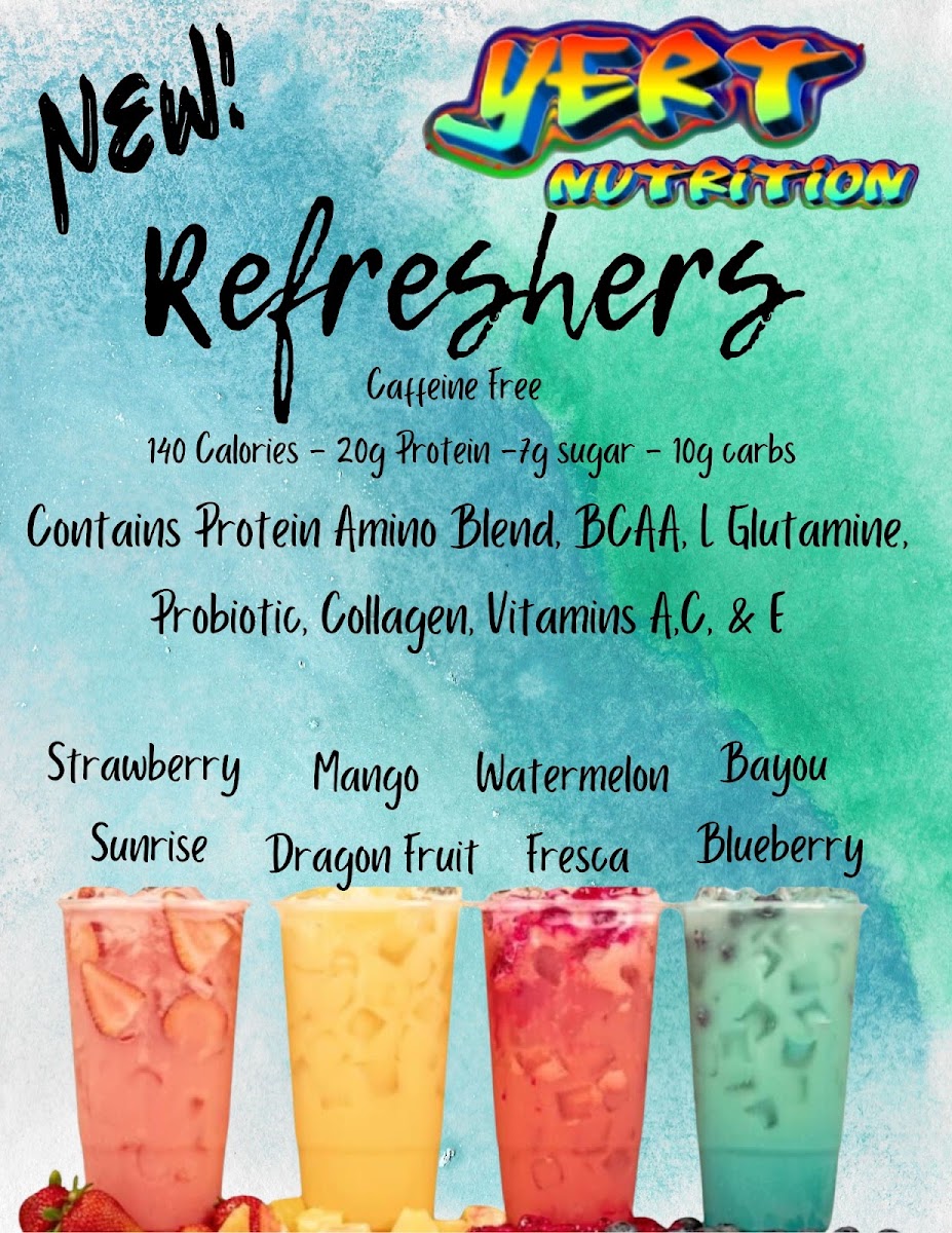 Yert Nutrition menu board