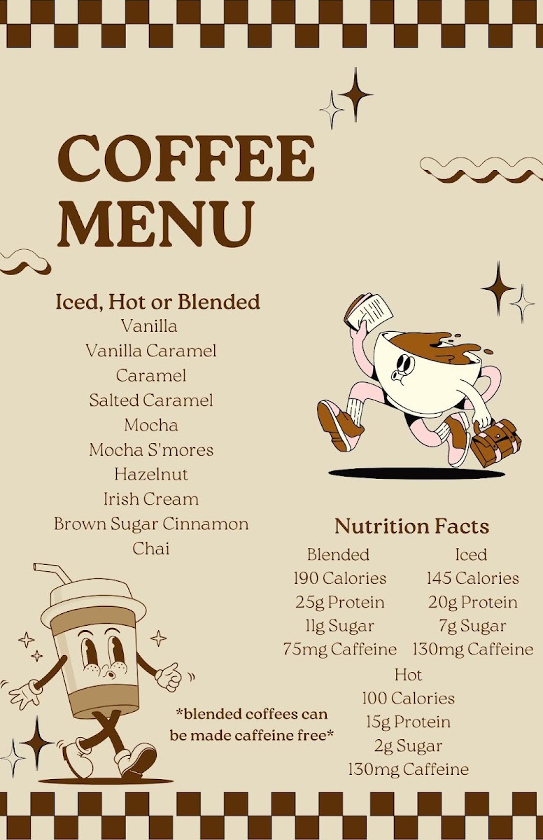 Yert Nutrition menu board