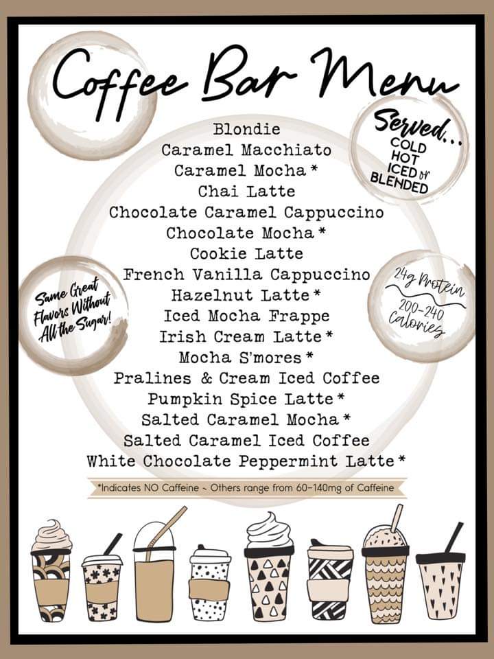 Yert Nutrition menu board
