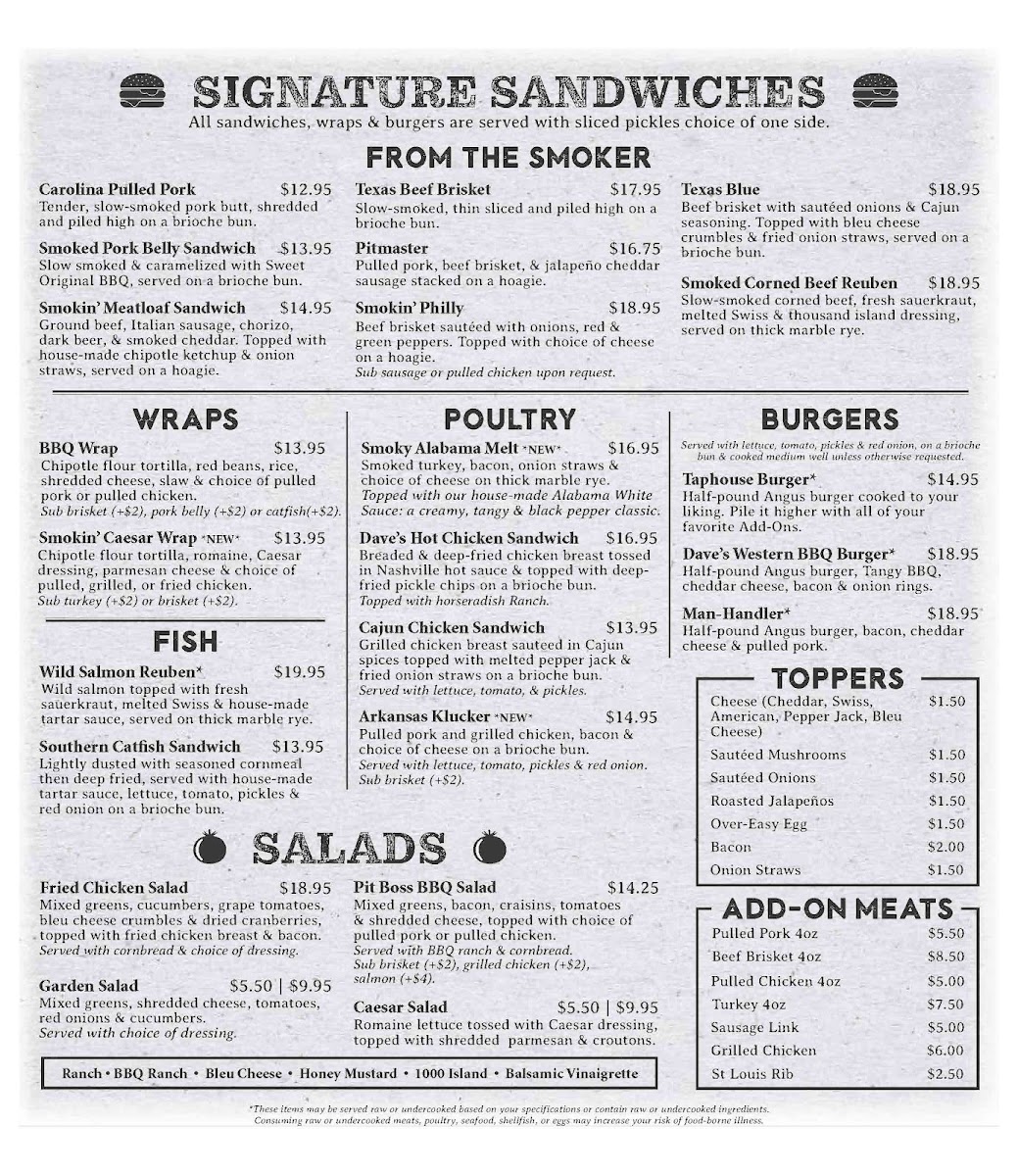 Smokin' Dave's BBQ - GREELEY menu board
