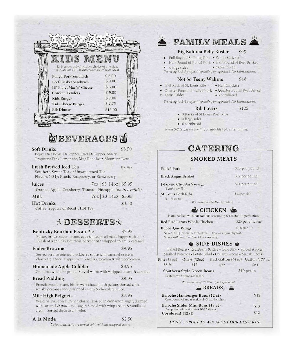 Smokin' Dave's BBQ - GREELEY menu board