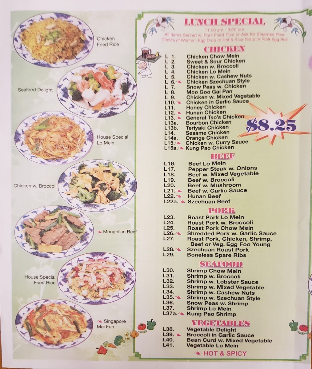 China House | Chinese menu board