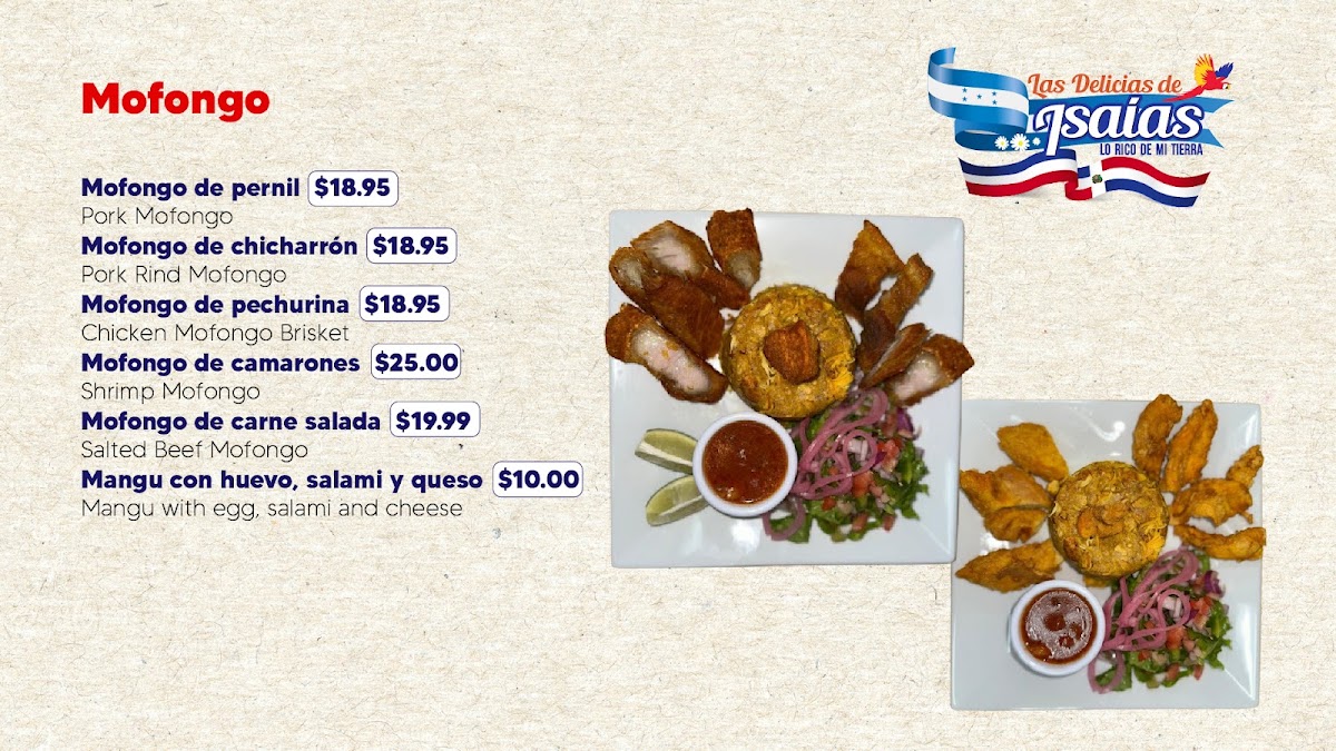 Restaurant LAS DELICIAS DE ISAIAS menu board
