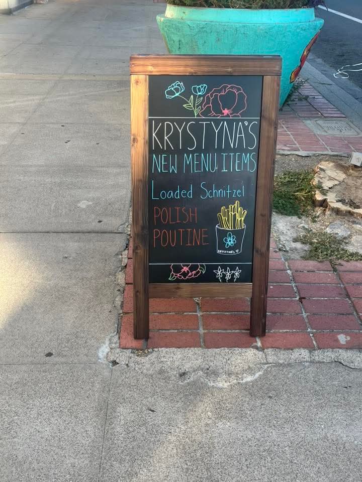 Krystyna's | Polish American Cuisine menu board