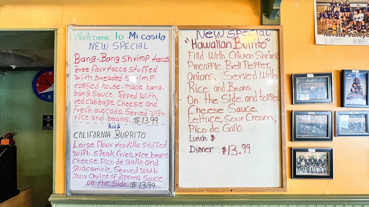 Mi Casita Restaurant | Mexican menu board