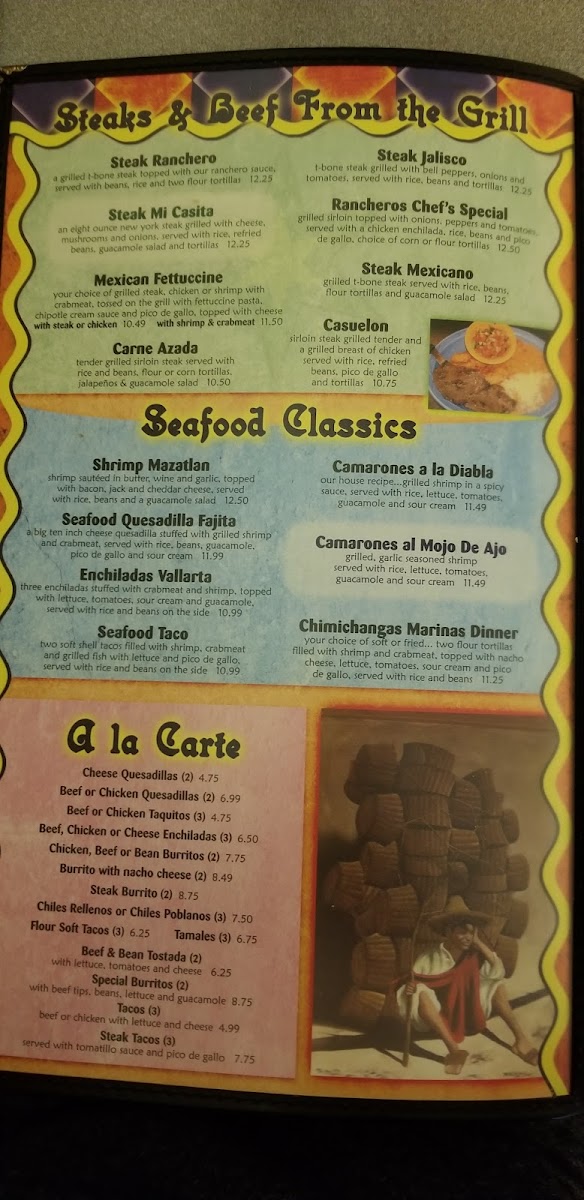 Mi Casita Restaurant | Mexican menu board