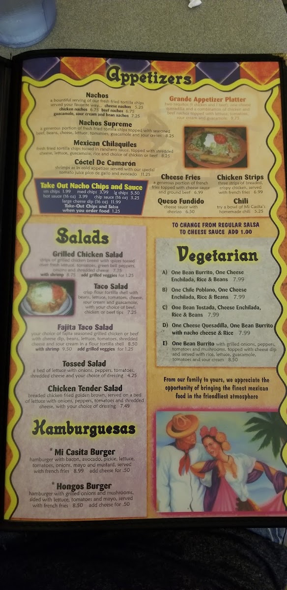 Mi Casita Restaurant | Mexican menu board