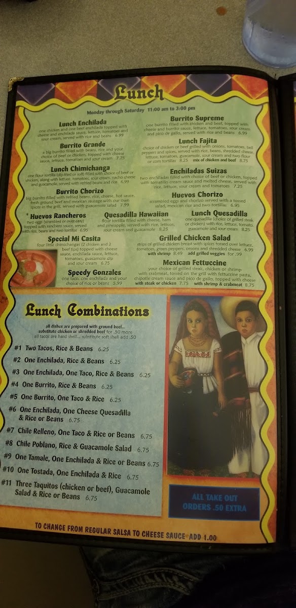 Mi Casita Restaurant | Mexican menu board