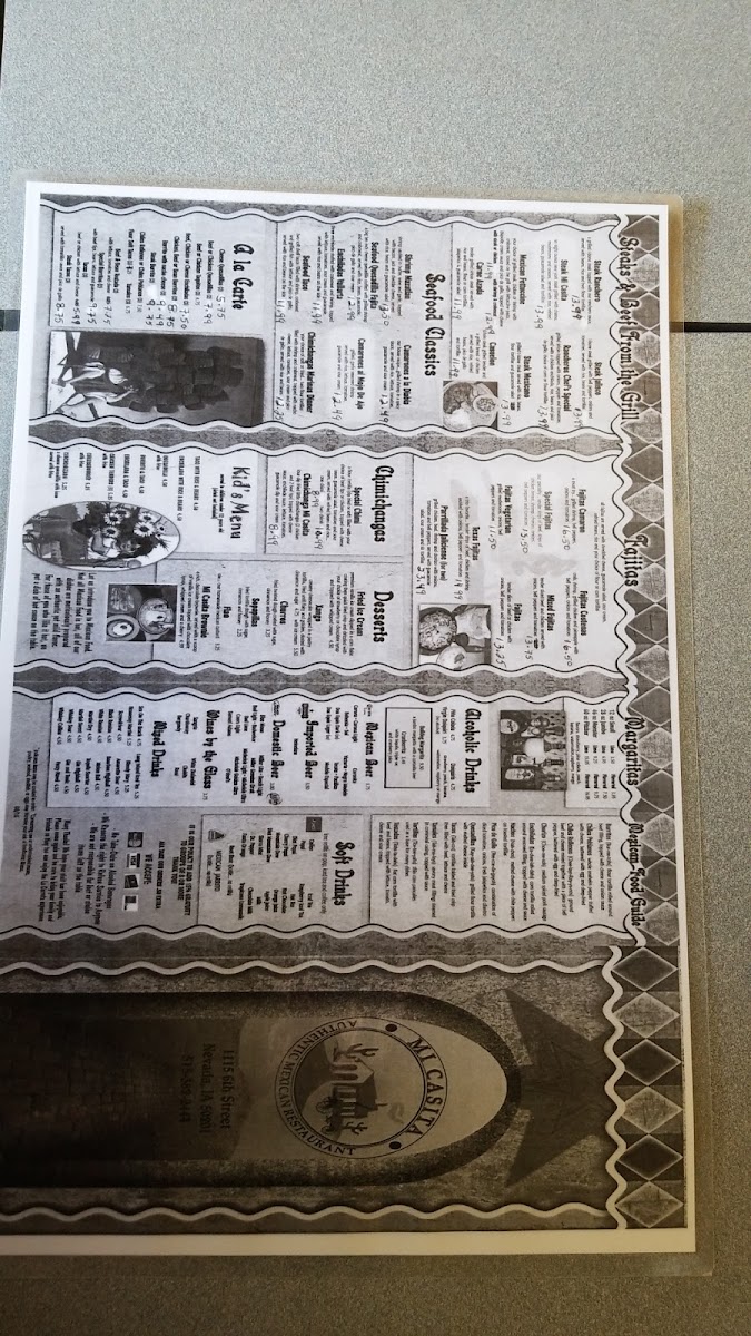 Mi Casita Restaurant | Mexican menu board