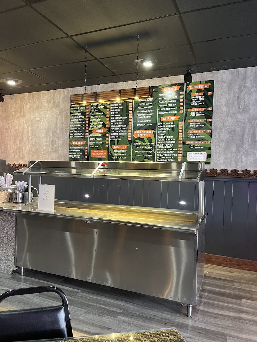 Thai Town Cafe Geneseo menu board