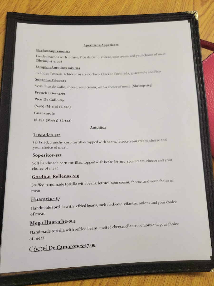 Lucy's Mexican Restaurant menu board