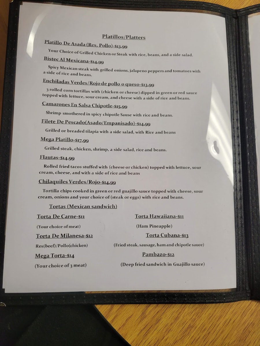 Lucy's Mexican Restaurant menu board