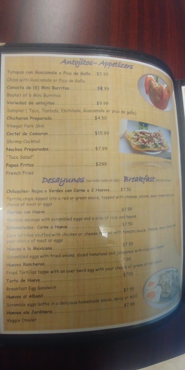 Lucy's Mexican Restaurant menu board