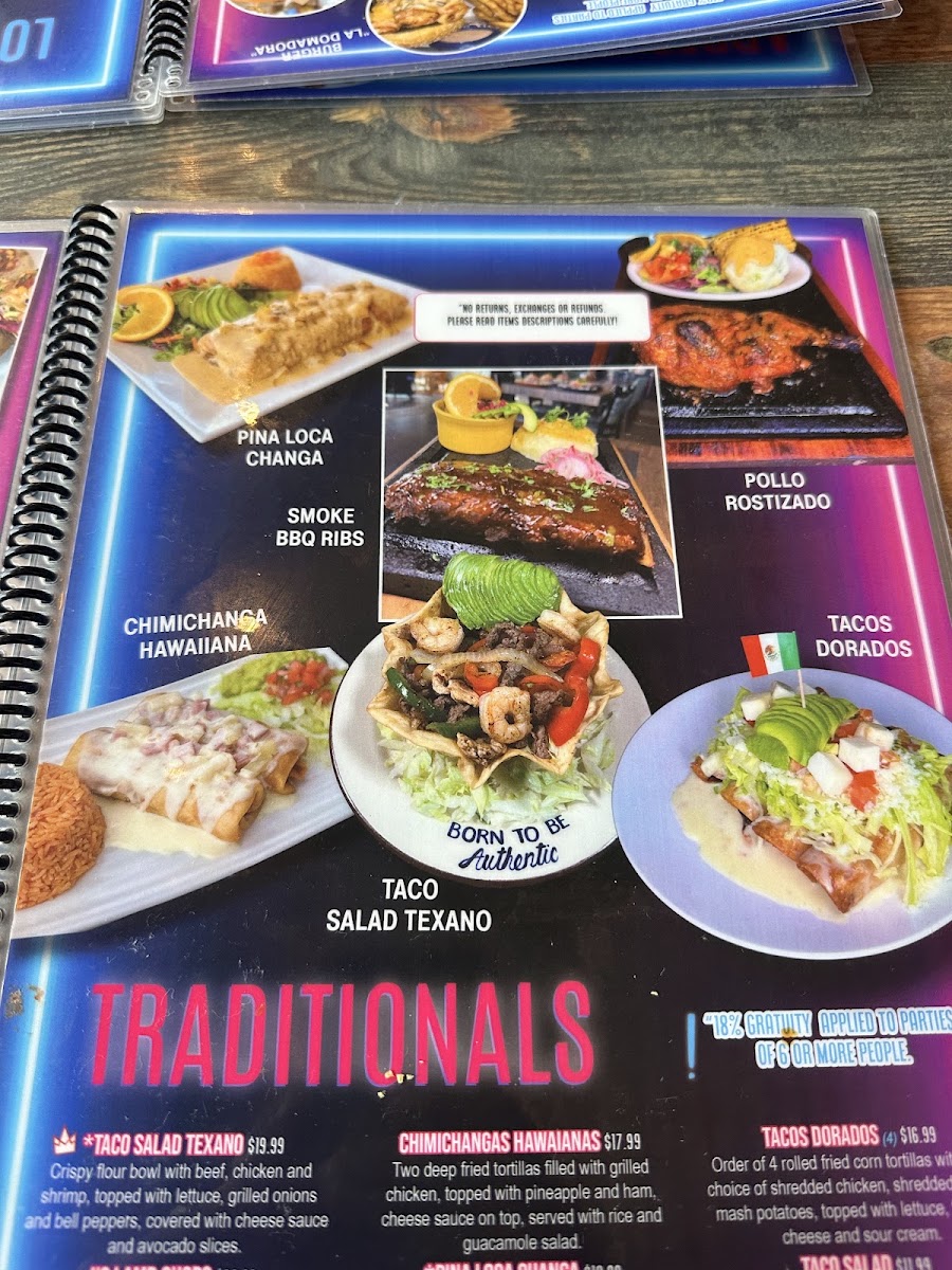 El Rancho Nuevo - Liberty Township menu board