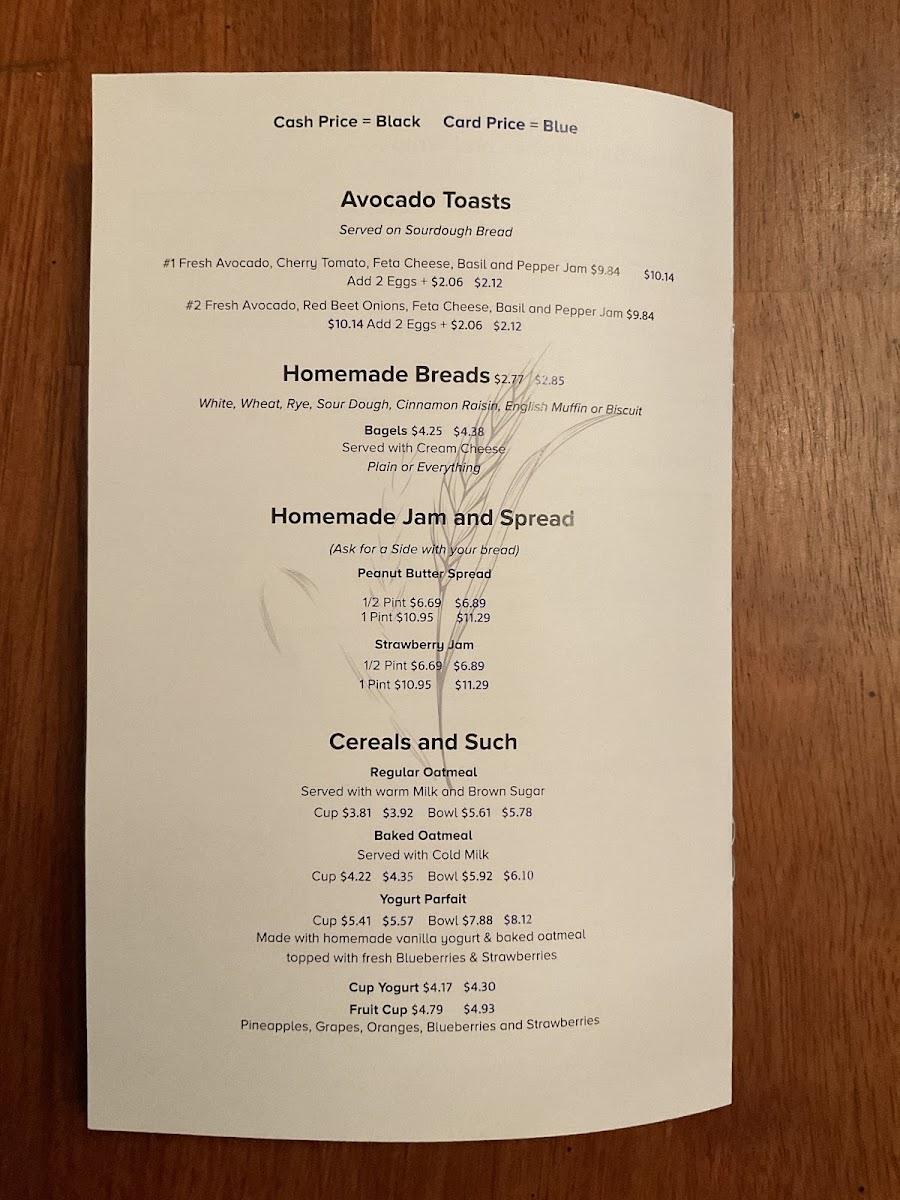 My Father’s Place Restaurant menu board